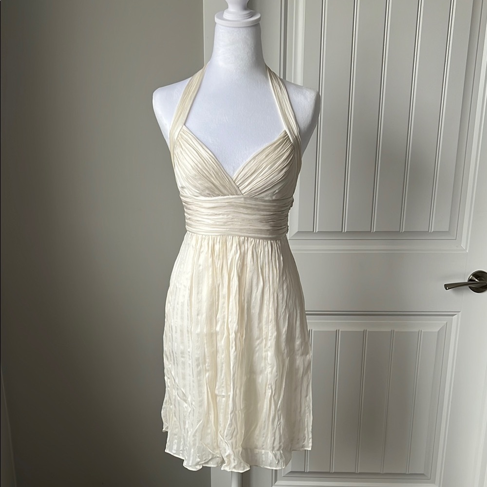 BCBG White/Cream Halter Dress